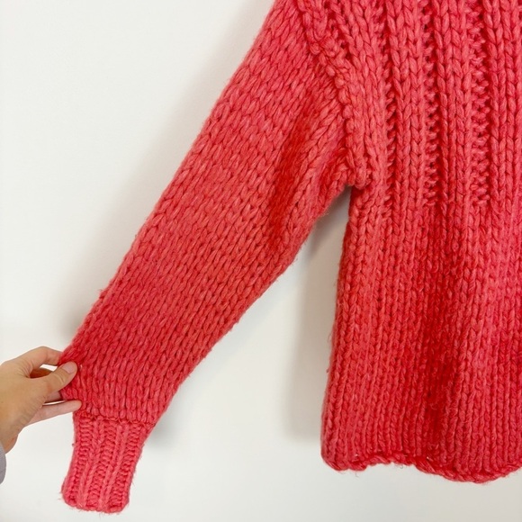 Free People Be There Chunky Knit Pullover in Coral Size XS - Picture 4 of 11